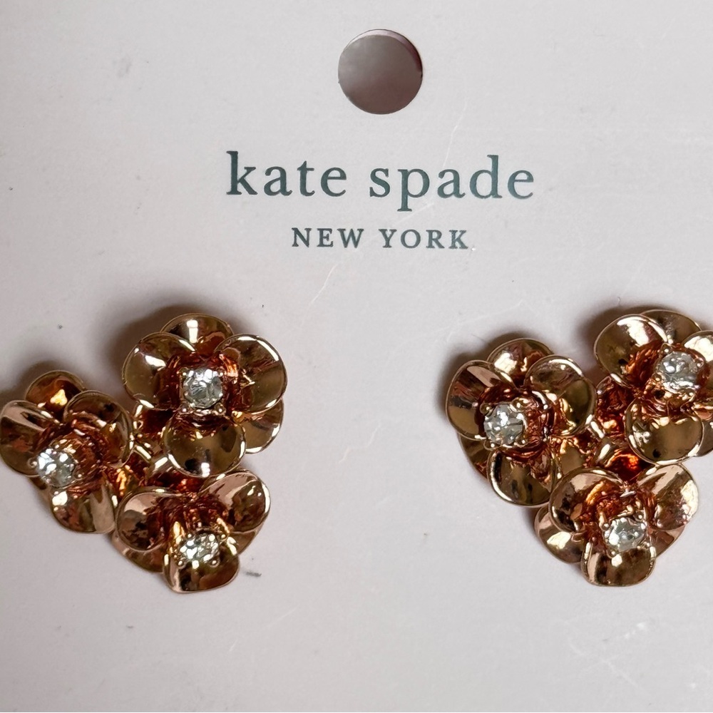 Kate Spade Rose Gold Shine On Elegant Earrings New With Tags